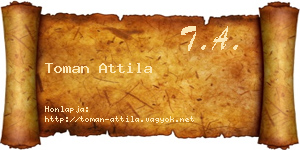 Toman Attila névjegykártya